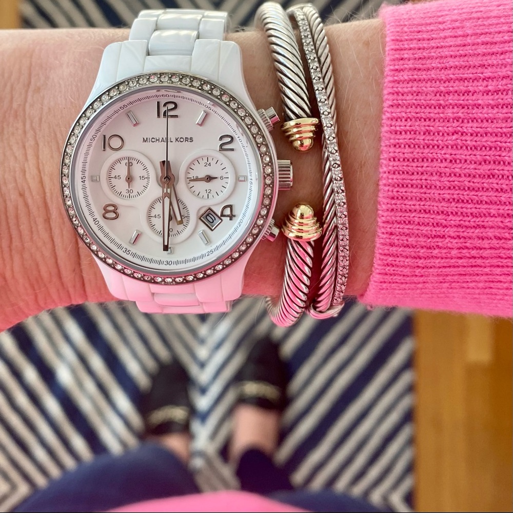 Michael Kors Runway Ceramic White Watch